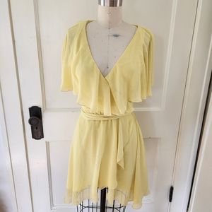 Asos yellow wrap dress